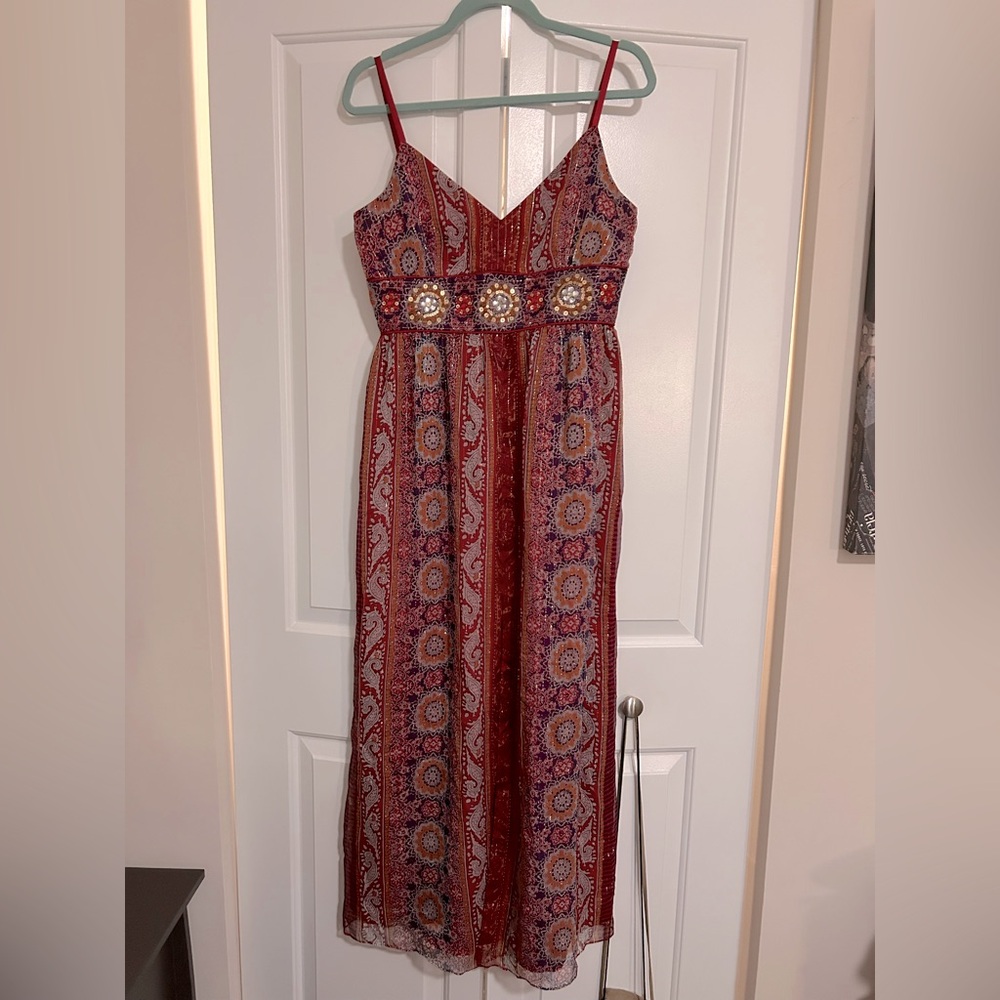 Bohemian Red flowy maxi dress